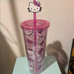 Hello Kitty Pink Tumbler with Straw